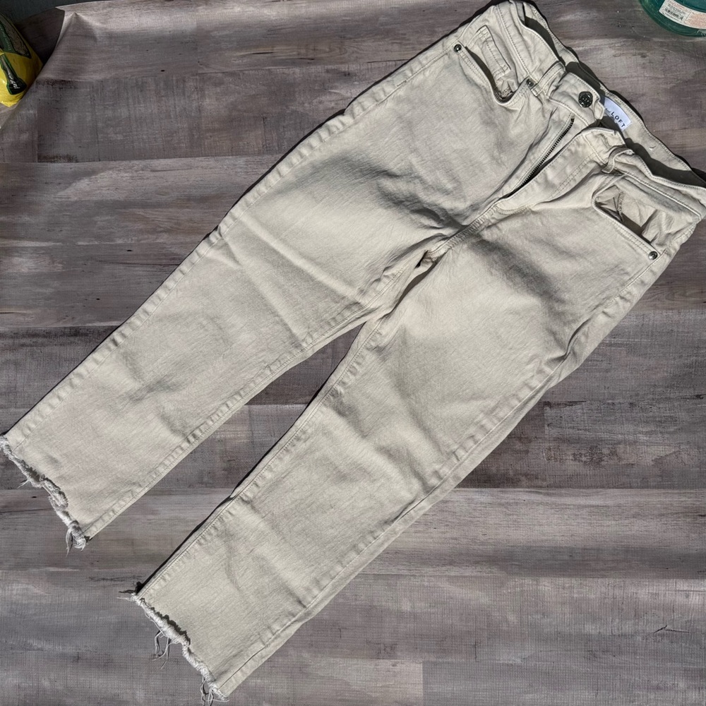 LOFT Cropped Ankle Jeans in Light Beige